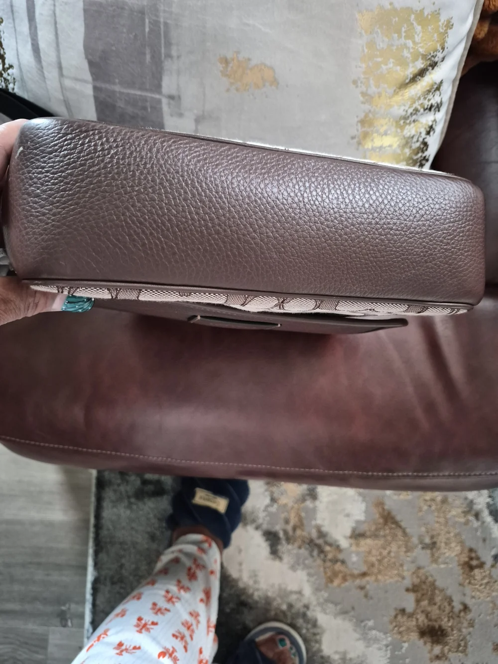 Coach Men’s Signature Brown Canvas and Leather Crossbody Bag